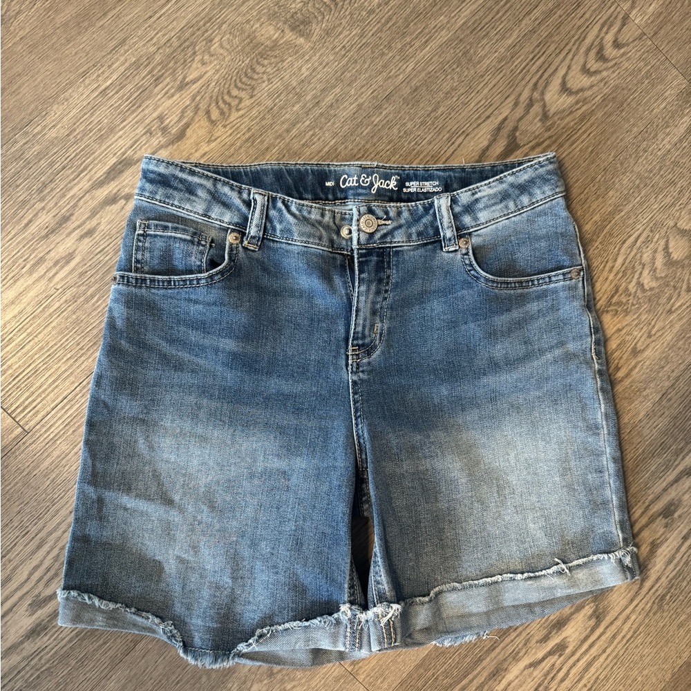 Cat & Jack Blue Jean Shorts with Cuffed Hem